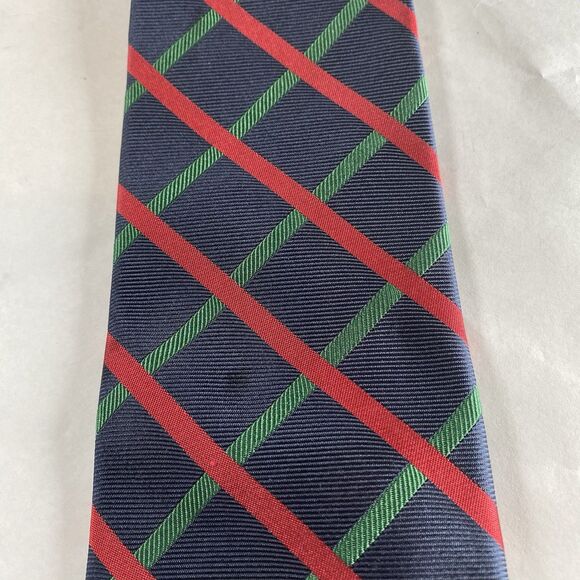 Robert Jensen Red Blue Green Silk Neck Tie Made In Italy Hand Sewn Diamond - Picture 2 of 8